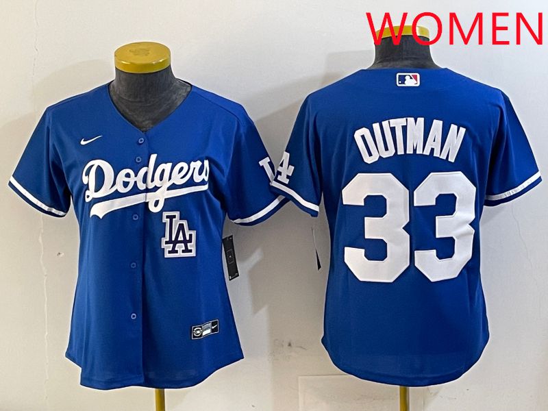 Women Los Angeles Dodgers #33 Outman Blue Game 2025 Nike MLB Jersey style 10